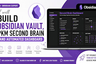 build an obsidian vault, pkm second brain and automated dashboard