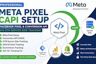setup meta pixel capi, facebook pixel conversion API and server side tracking