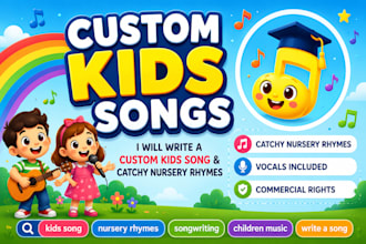 write your custom kids song and catchy nursery rhymes with vocals