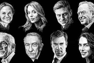 draw your portrait wsj style hedcut, engraving, etching, woodcut, stipple