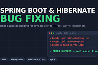 fix your java spring boot and hibernate bugs fast