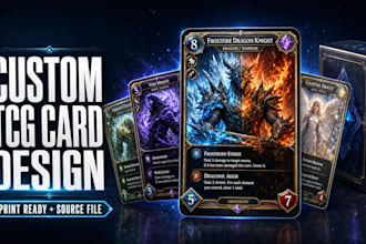 design professional tcg cards, card game templates and a print ready deck