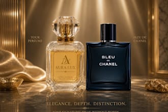 design luxury perfume label and packaging for your brand