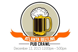 design aesthetics event logo for the atlanta bar crawl beer