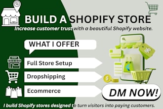 create a high converting shopify drop shipping store and design or redesign