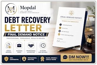 draft a professional debt recovery letter or final demand notice