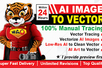 do manual vector tracing and convert ai art to vector