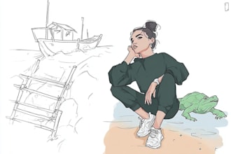 do black and white line drawing