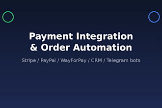 integrate payment systems and automate your online orders