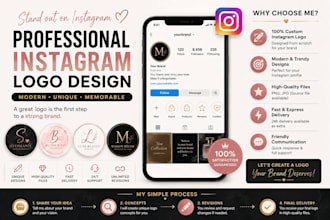 a modern instagram logo for your business in 24h