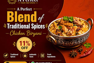 design restaurant food poster and social media banner