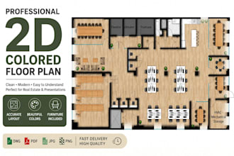 create professional 2d colored floor plans