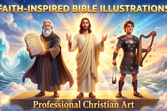 create faith inspired biblical and christian book illustrations