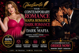 ghostwrite your contemporary romance mafia romance dark romance or dark mafia