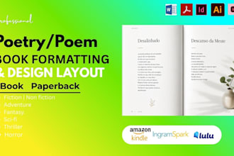 design and format amazon KDP ebook, children book, poetry book and KDP up