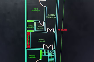 do autocad 2d drafting and floor plan design