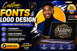 do font typography custom woodmark logo design typeface lettering