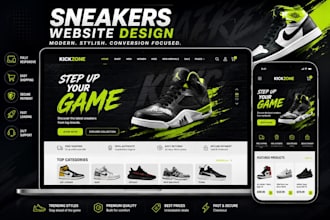 design a sneaker website for shoe and redesign a sneaker website brand
