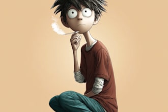 draw a express cartoon character model