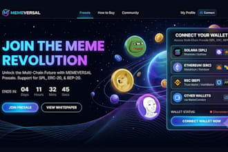 create memecoin presale website, ico staking website web3 dapp smart contract