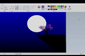 create beautiful ms paint art with full drawing process video