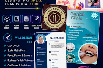 design modern social media posts, flyers, logo, and cvs