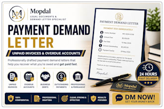 draft a payment demand letter for unpaid invoices and overdue accounts