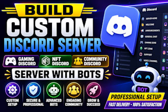 build custom discord server gaming discord nft discord server with bots