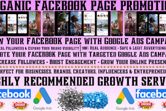 do legit facebook page promotion for organic followers growth using google ads