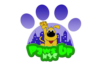 create vibrant pet care service logo for paws up NYC