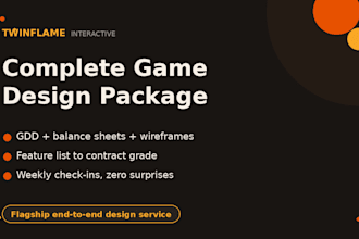 create a complete game design package with gdd and balance sheets