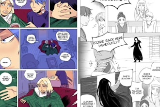 draw anime manga comic book illustration manga artist webtoon comic manga panel