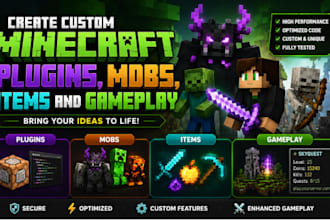 create custom minecraft plugins, mobs, items and gameplay features
