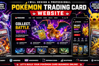 design or redesign a pokémon, trading card website for stores and collectors
