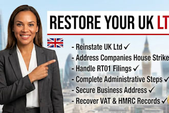 restore, reinstate and activate your dissolved UK ltd company rt01