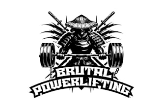 design strong power lifting gym fitness logo