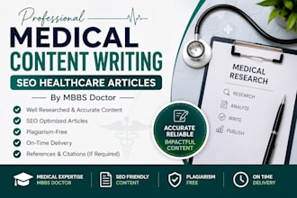 write SEO medical, healthcare and health blog articles