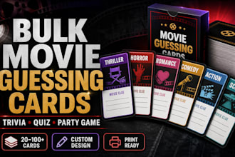 design bulk trivia or party cards in adobe illustrator