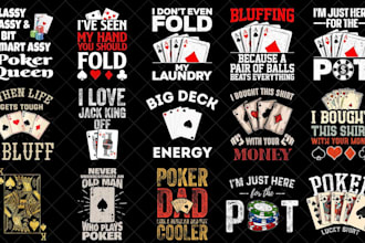 do vintage poker chips and poker logo or any graphics design
