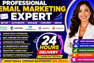 be your professional brevo mailchimp getresponse beehiiv email marketing expert