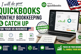 do your monthly bookkeeping and quickbooks catch up for your US business