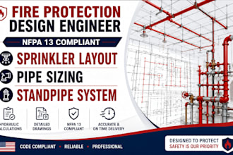 fire protection design engineer nfpa 13 sprinkler layout pipe sizing standpipe