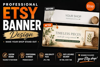 design a professional etsy shop banner for your store