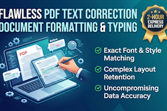 do PDF text correction, typing or changes on document, formatting