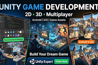 develop unity 3d mobile game 2d game multiplayer game 3d game environment assets
