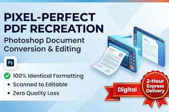 convert and recreate scanned PDF documents in photoshop