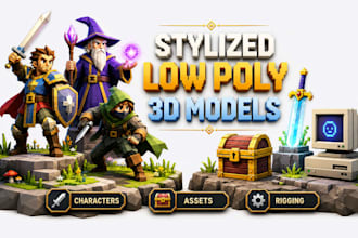 ps1 ps2 n64 retro game ready low poly 3d models and characters