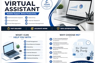 be your virtual assistant for admin support and excel