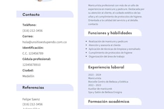 design a professional modern resume and CV for you in canva