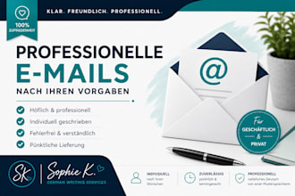 schreibe professionelle e mails nach ihren vorgaben